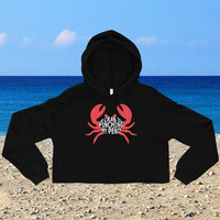 A Crab is Pinching my Penis Crop Hoodie - Shirt Bimbo - Crop Hoodie