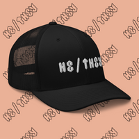 He/They Cool Pronoun Trucker Cap