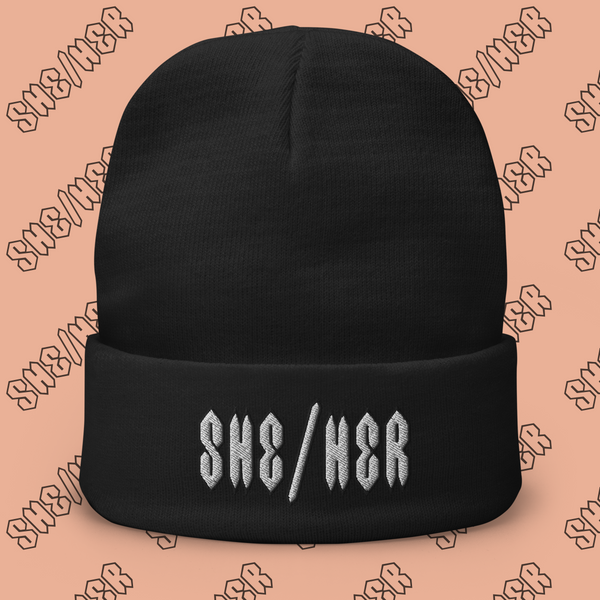 She/Her Cool Pronoun Beanie