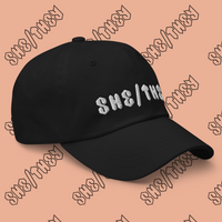 She/They Cool Pronoun Dad Hat